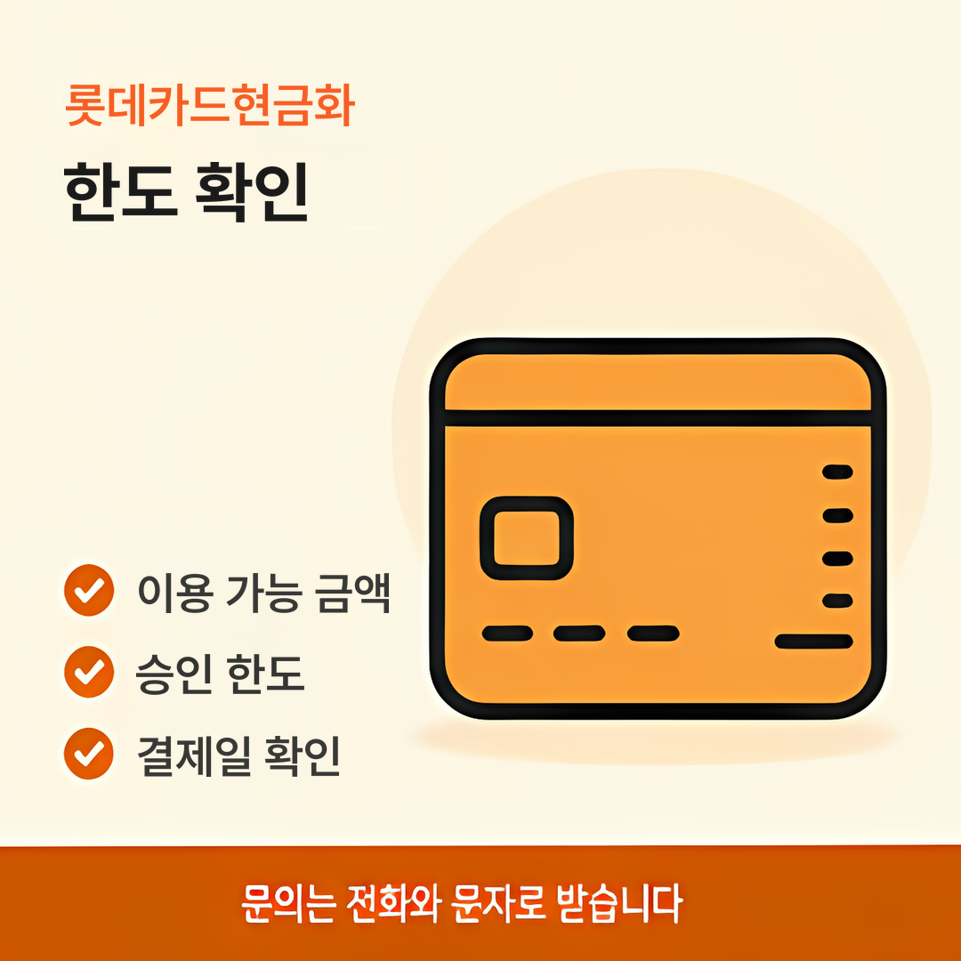 다음머니 롯데카드현금화 한도 확인 안내